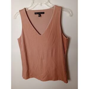 White House black market Women's Small light salmon pink velvet v neck tank top